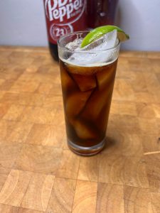 whiskey and dr pepper in glass