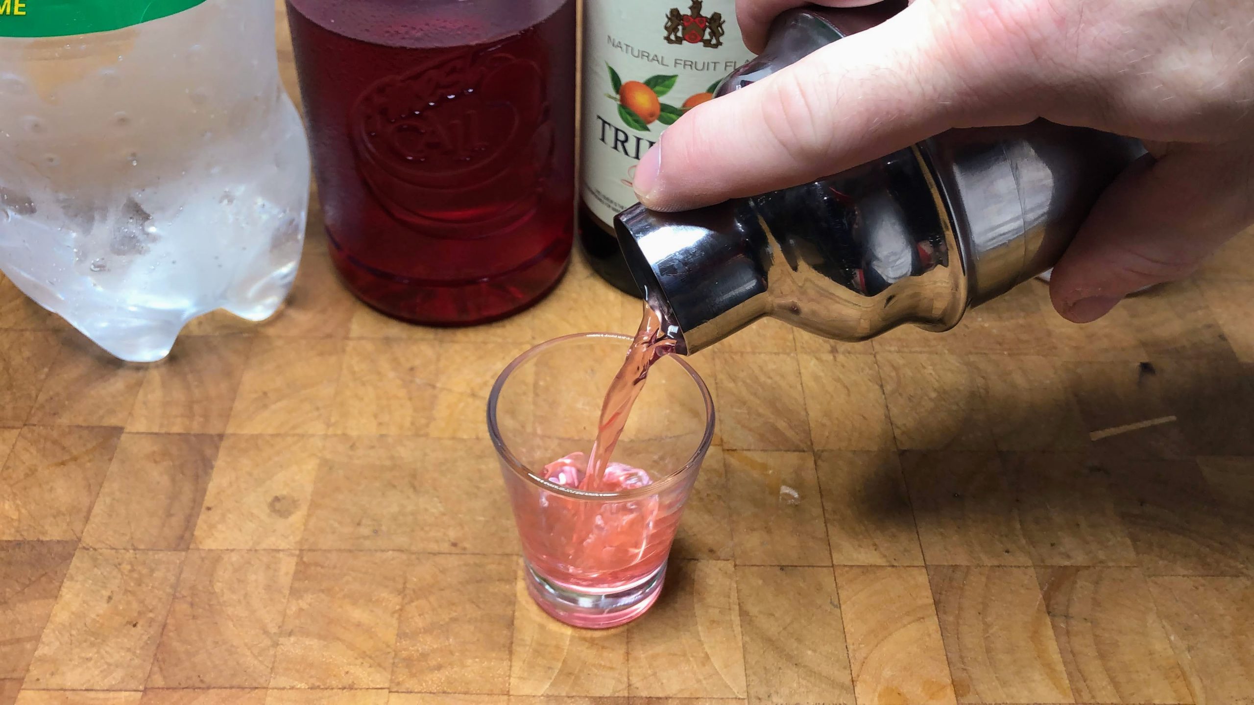 pouring fun dip shot into glass