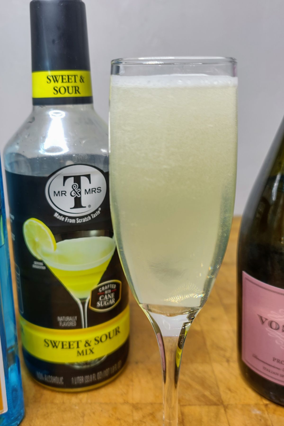 French 75 on a wooden table.